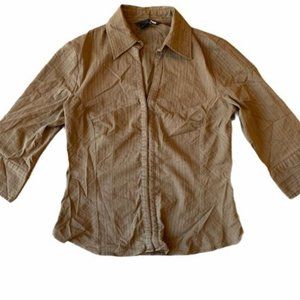 H&M Women's Short Sleeve Brown Cotton Blouse -Used